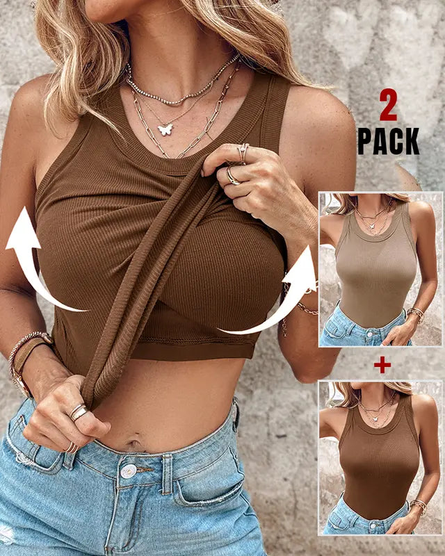 DASHA | Comfort Built-In Bra Tank Top (Pack of 2)