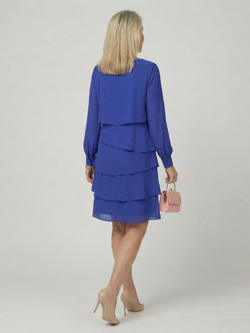 Kirax | Elegant Ruffled Knee-Length Dress