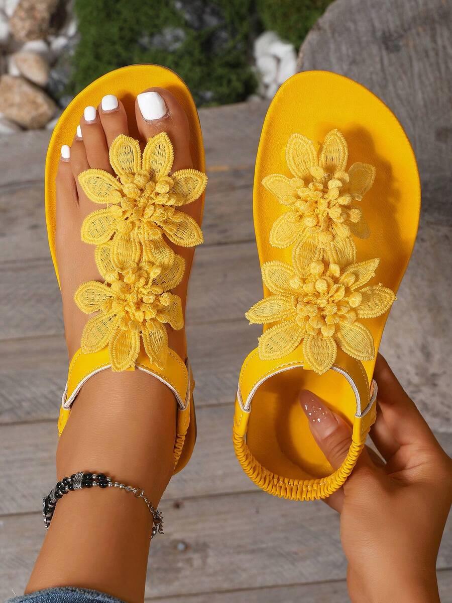 Floréa | Orthopedic Sandals with Applied Flowers
