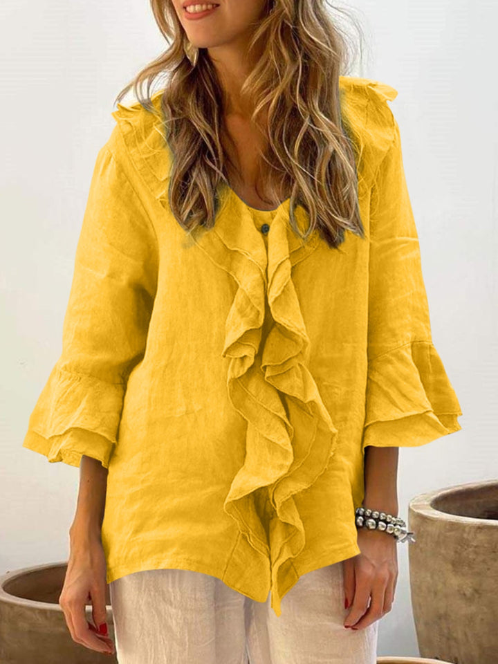 NADINE | Women Chic Bell Sleeve Ruffle Top
