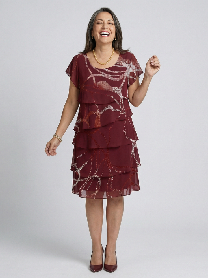 Alani | Elegant Abstract Dress Knee Length