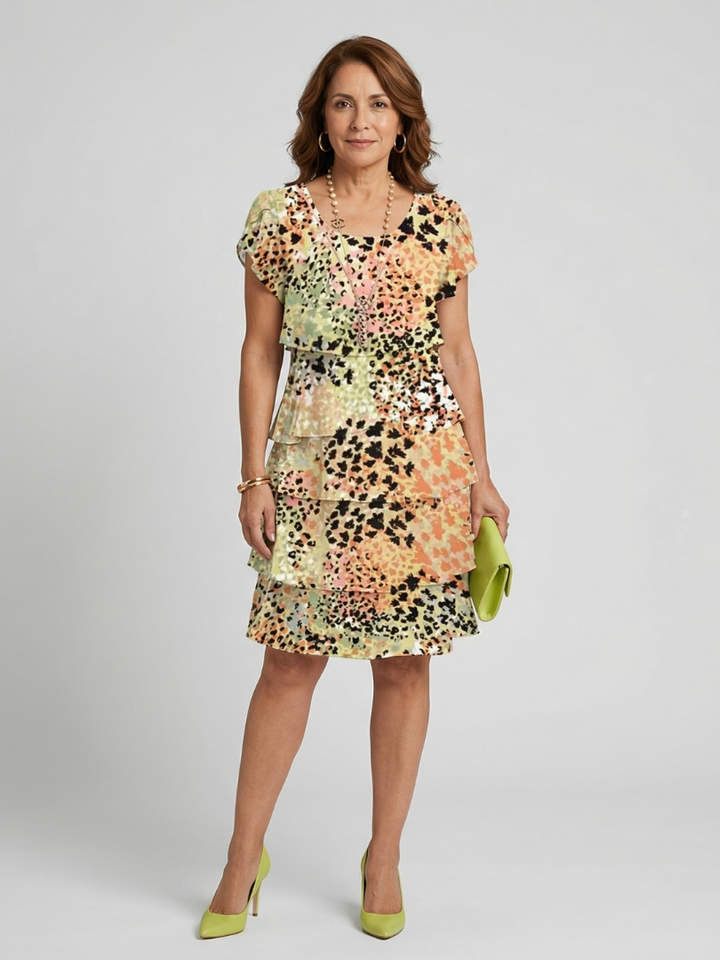 Nohea | Structured Abstract Dress Knee Length