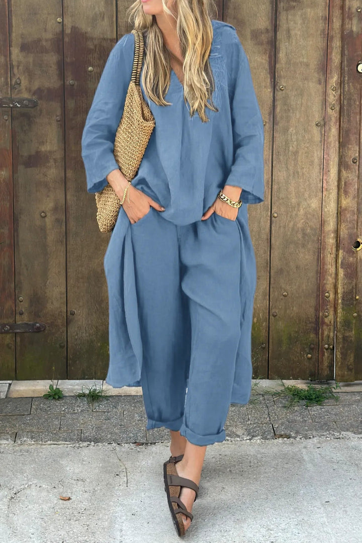 Carolyn | Chic and Comfortable Set | Coordinated Top and Relaxed-Fit Bottoms