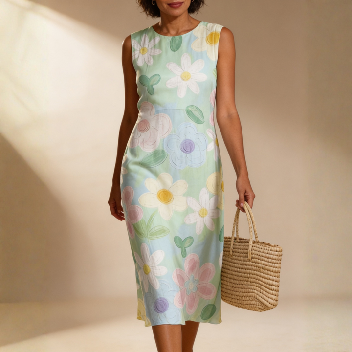 Erin | Pastel Blossom Midi Dress