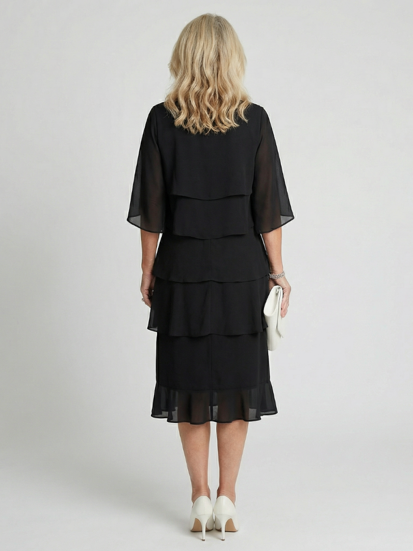 Brent | Midi Dress with Layered Ruffles
