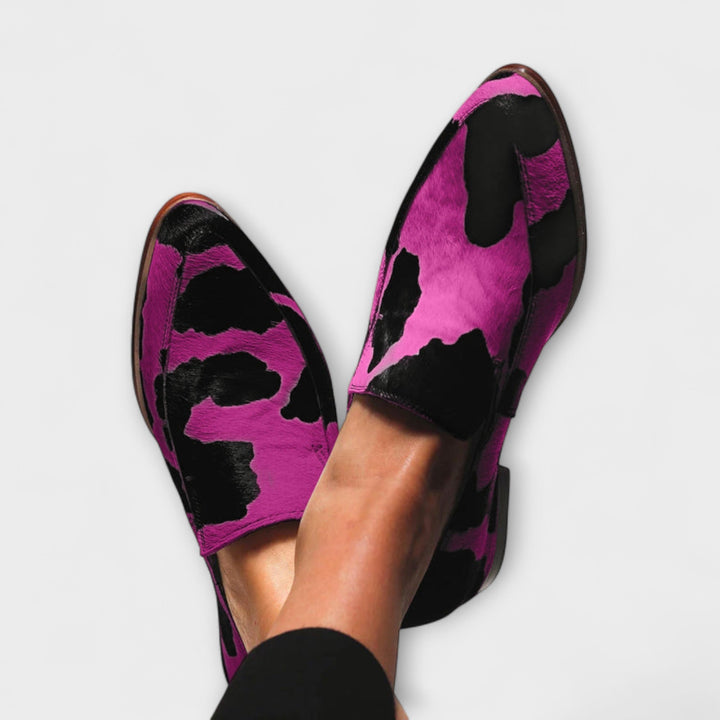 Rosalie™ | Cow Print Loafers