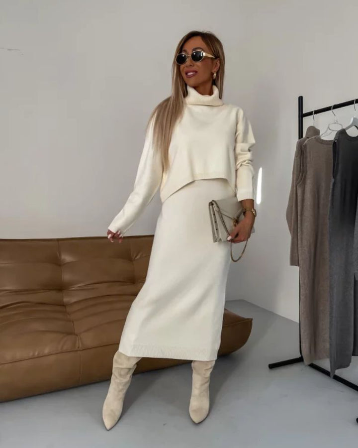 Darla | Elegant Knit Set | Coordinated Knit Dress and Top