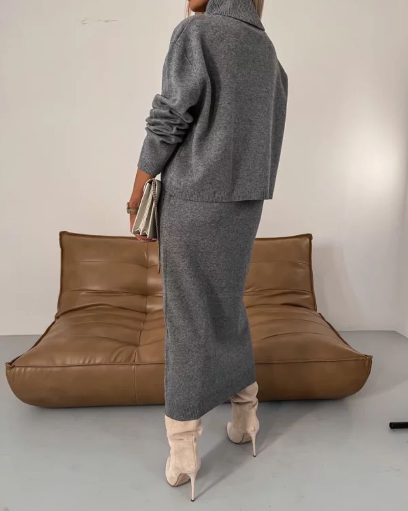 Darla | Elegant Knit Set | Coordinated Knit Dress and Top