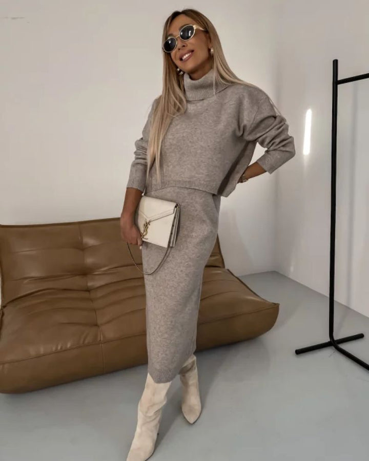 Darla | Elegant Knit Set | Coordinated Knit Dress and Top