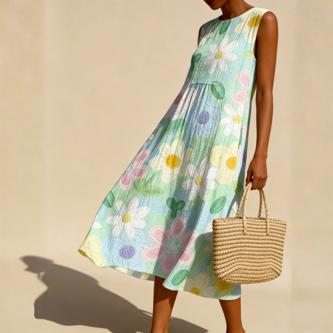 Erin | Pastel Blossom Midi Dress