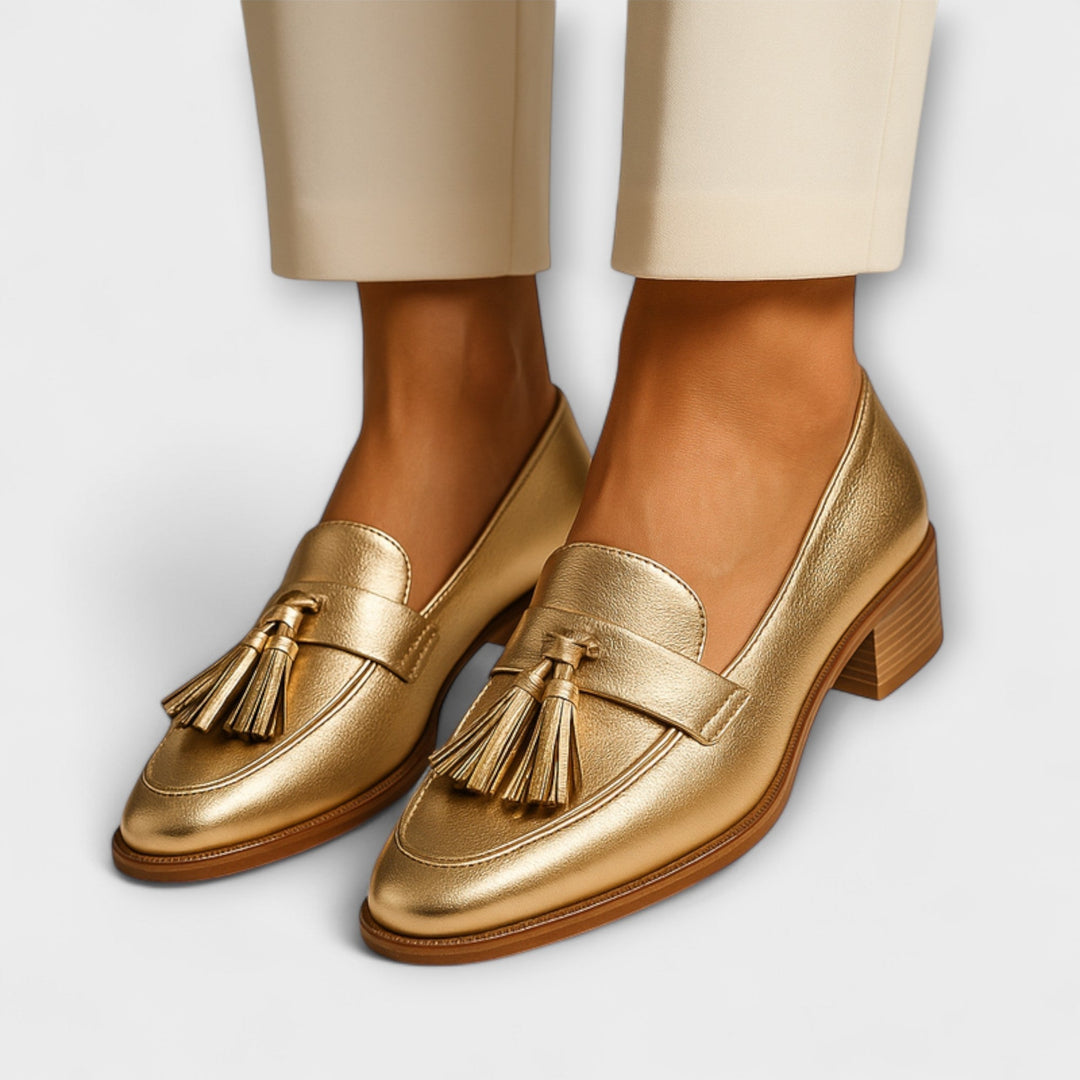 Rosalie™ | Gold Loafers