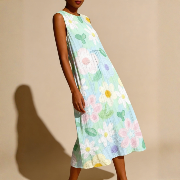 Erin | Pastel Blossom Midi Dress