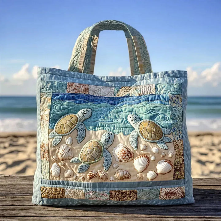 Sea Turtle Quilted Tote Bag