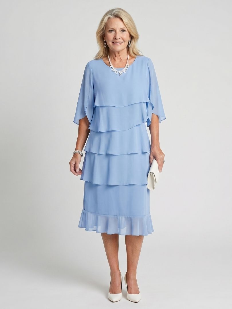 Brent | Midi Dress with Layered Ruffles