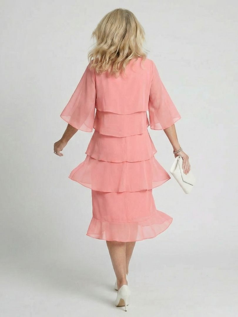 Brent | Midi Dress with Layered Ruffles