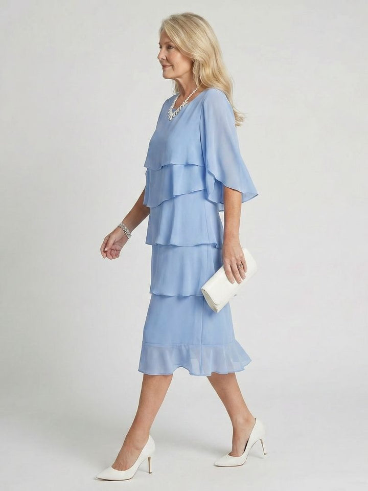 Brent | Midi Dress with Layered Ruffles