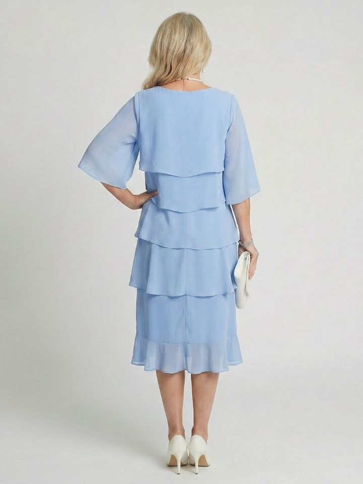 Brent | Midi Dress with Layered Ruffles