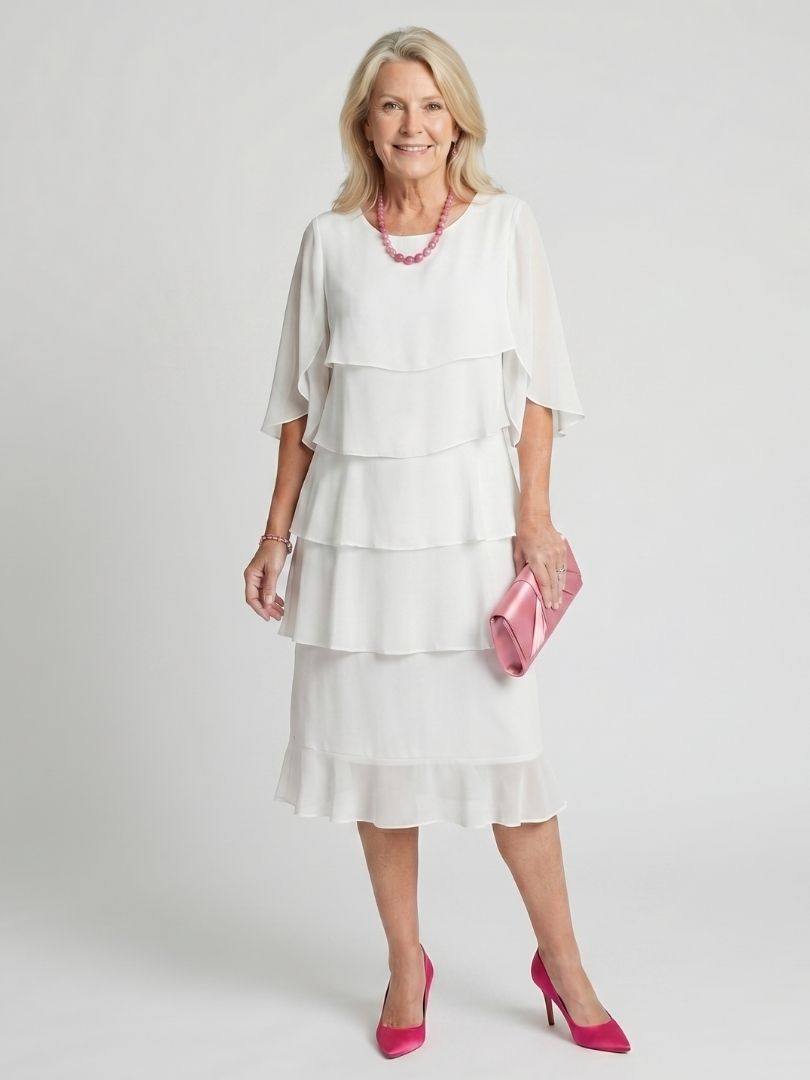 Brent | Midi Dress with Layered Ruffles