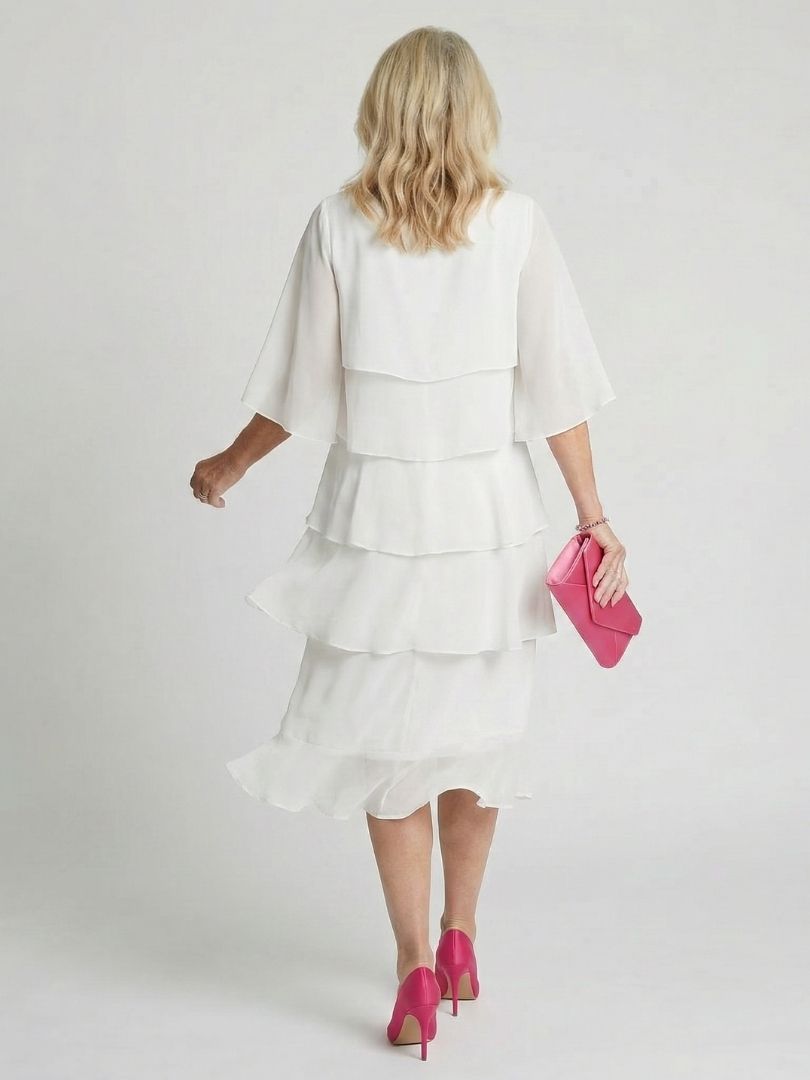 Brent | Midi Dress with Layered Ruffles