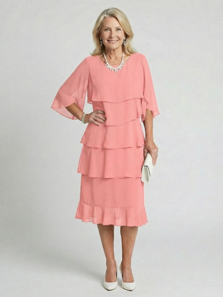 Brent | Midi Dress with Layered Ruffles