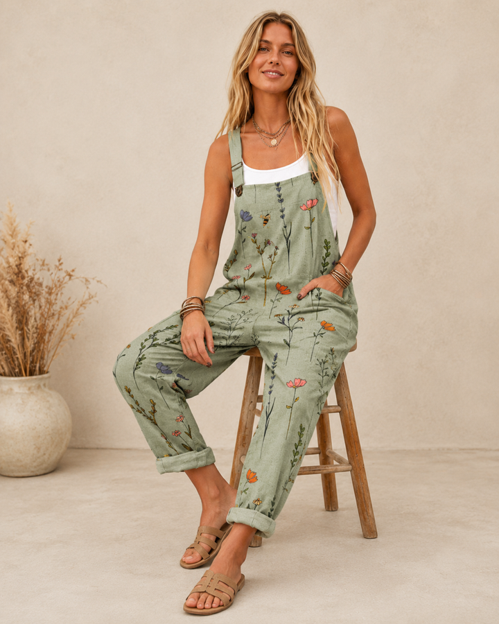Comfortable Printed Overalls