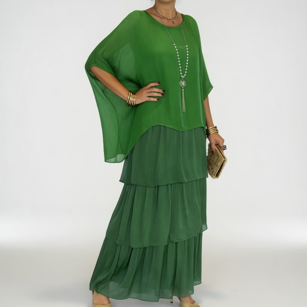 Émeline™ — Bohemian Ruffled Maxi Dress