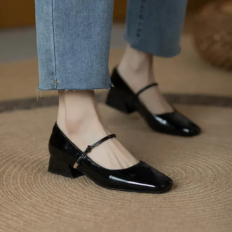 Square Toe Mary Jane Shoes
