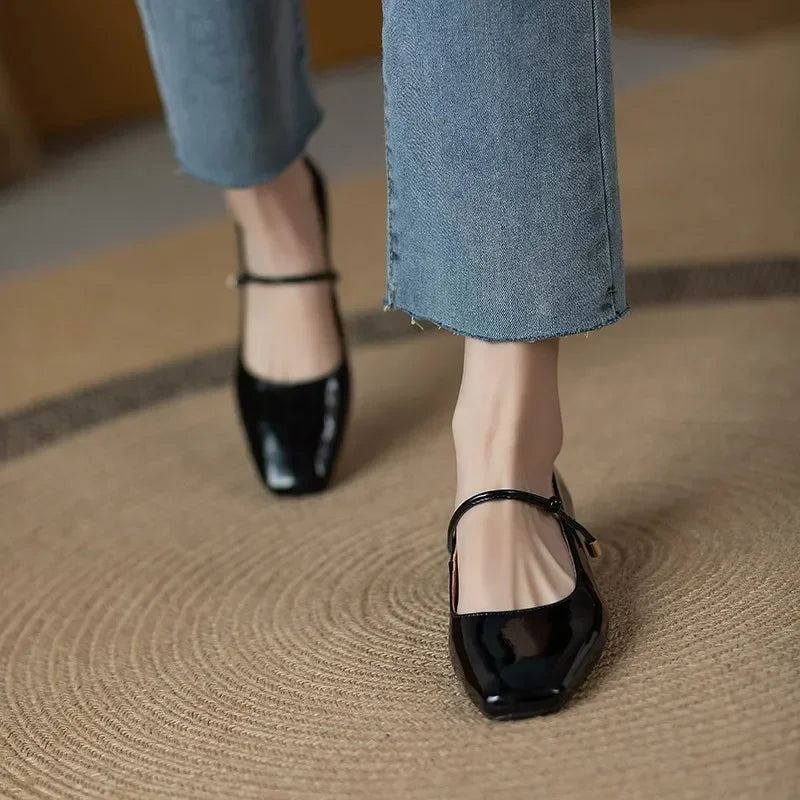 Square Toe Mary Jane Shoes