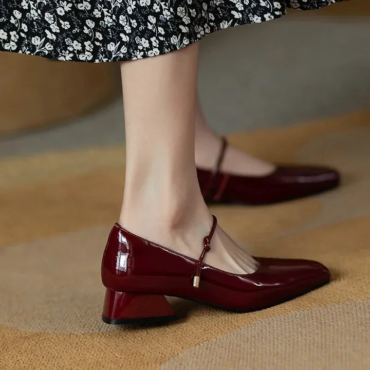Mary Jane Shoes with Square Toe