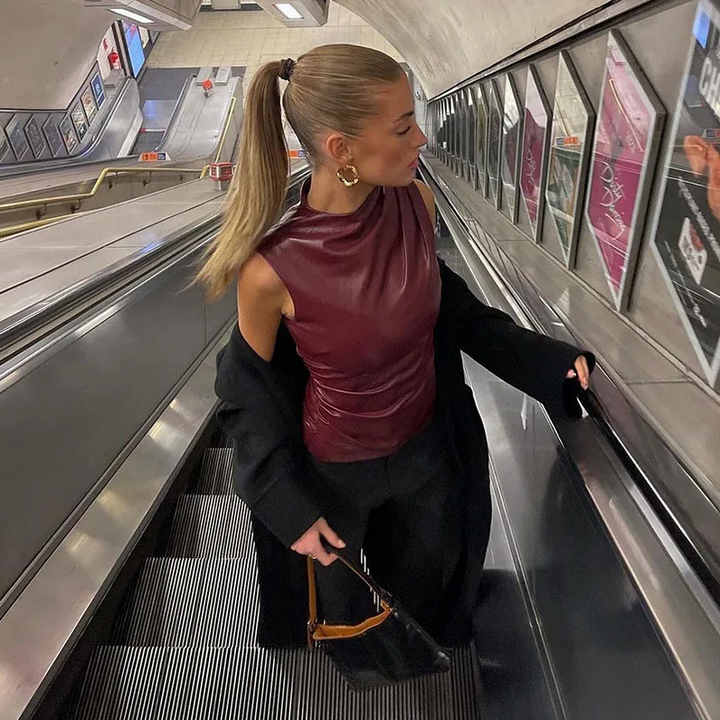 SERENA | Women Sleek Faux Leather Top
