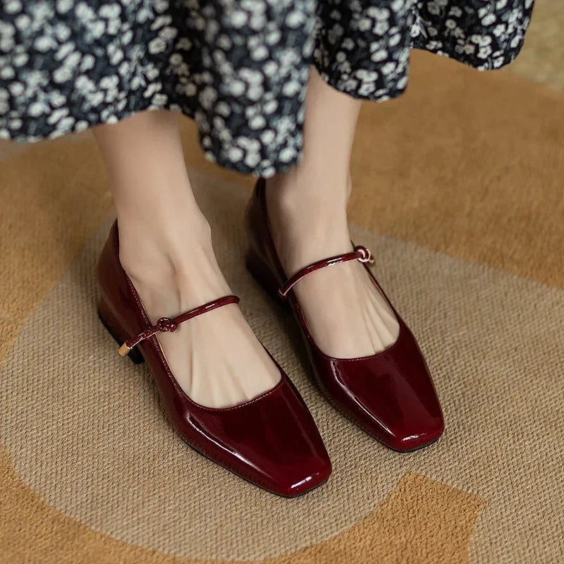 Mary Jane Shoes with Square Toe