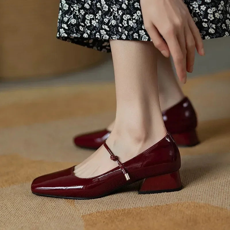 Square Toe Mary Jane Shoes