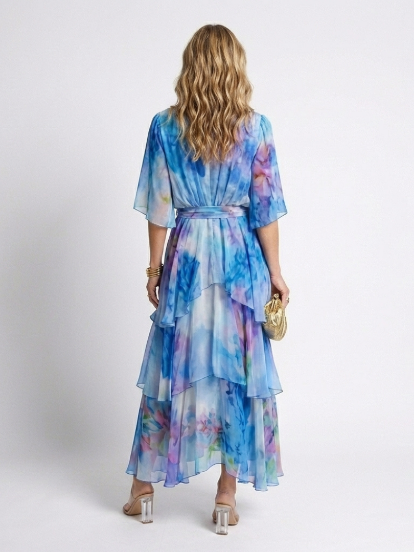 Calista | Maxi Transparent Dress with Tied Belt