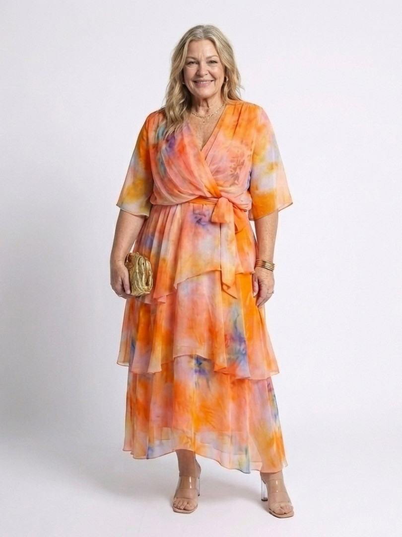 Calista | Maxi Transparent Dress with Tied Belt