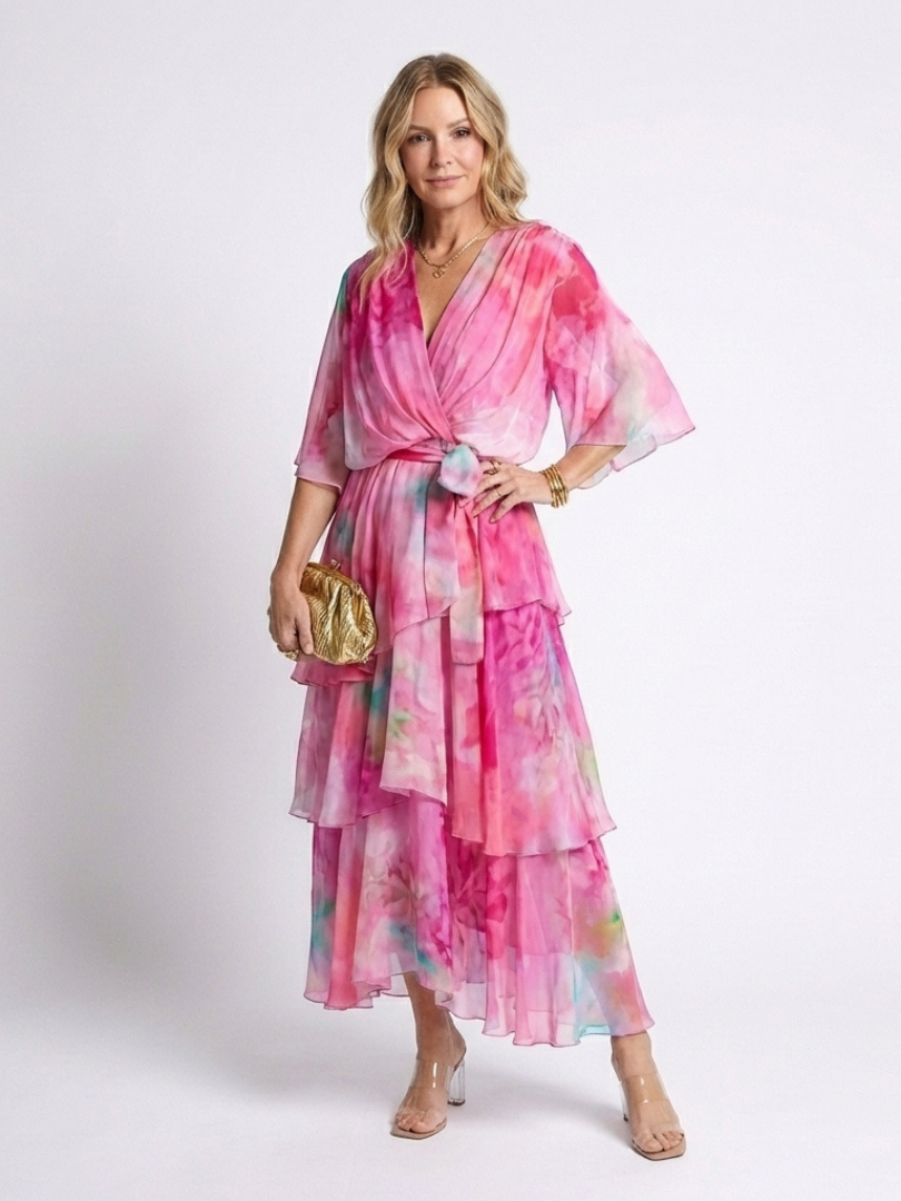 Calista | Maxi Transparent Dress with Tied Belt