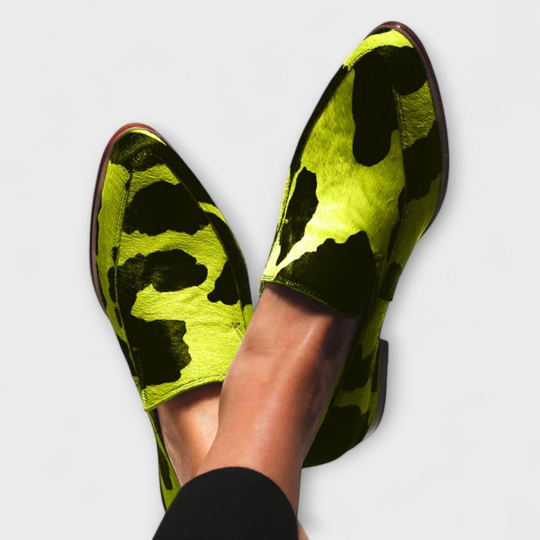 Rosalie™ | Cow Print Loafers
