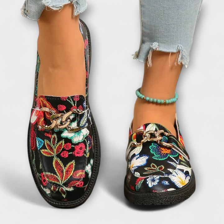 Rosalie™ | Multicolored Floral Pattern Loafers