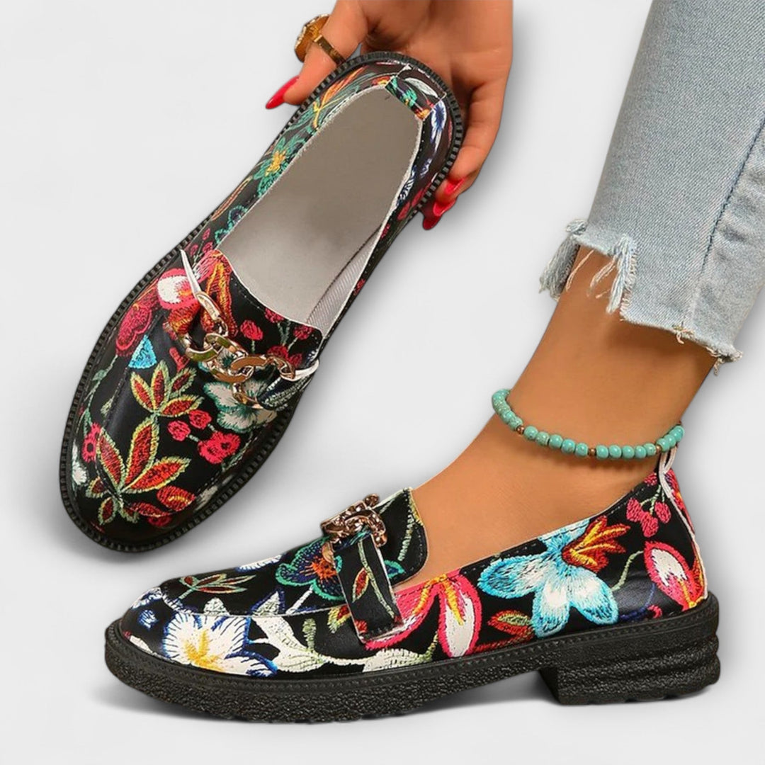 Rosalie™ | Multicolored Floral Pattern Loafers