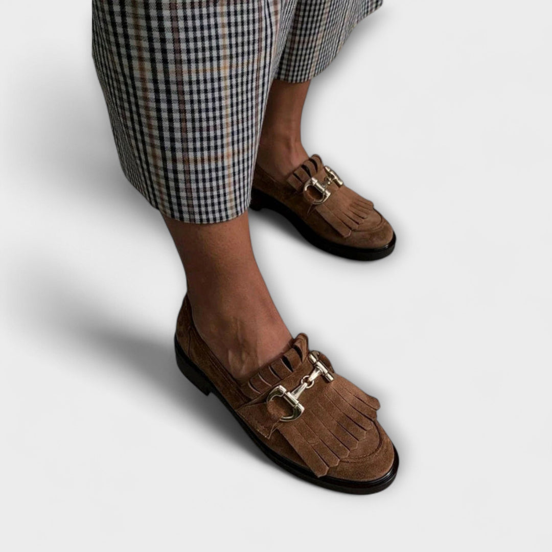 Rosalie™ | Brown Round Toe Loafers