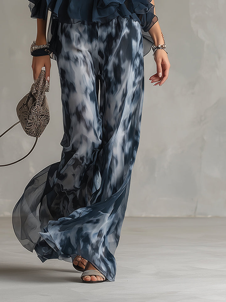 Elise | Lightweight suit with fluid top and wide pants