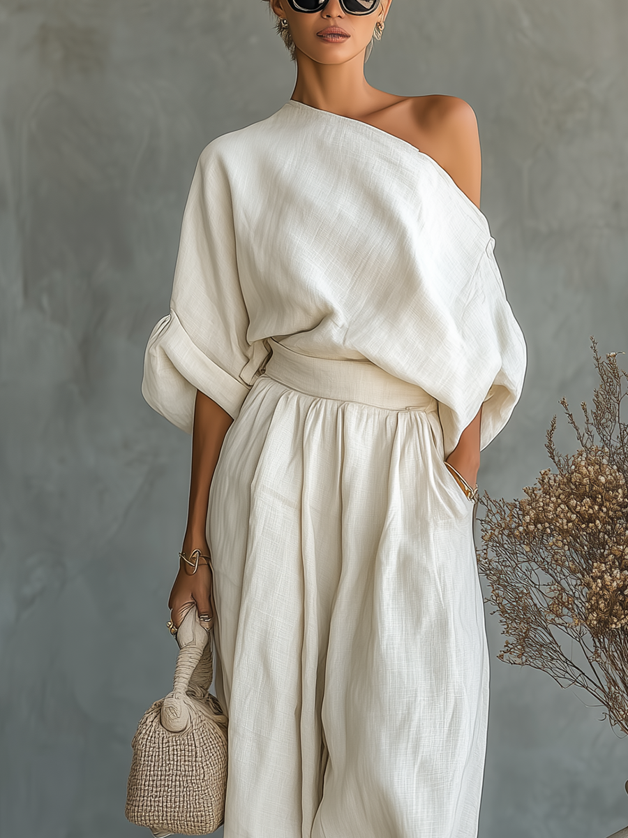 Lisa | Off-Shoulder Top and Tapered Pants Set