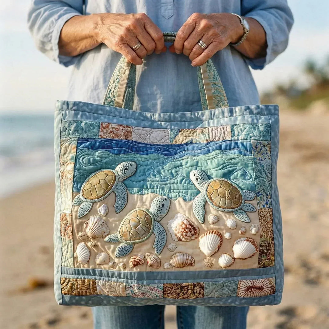 Sea Turtle Quilted Tote Bag