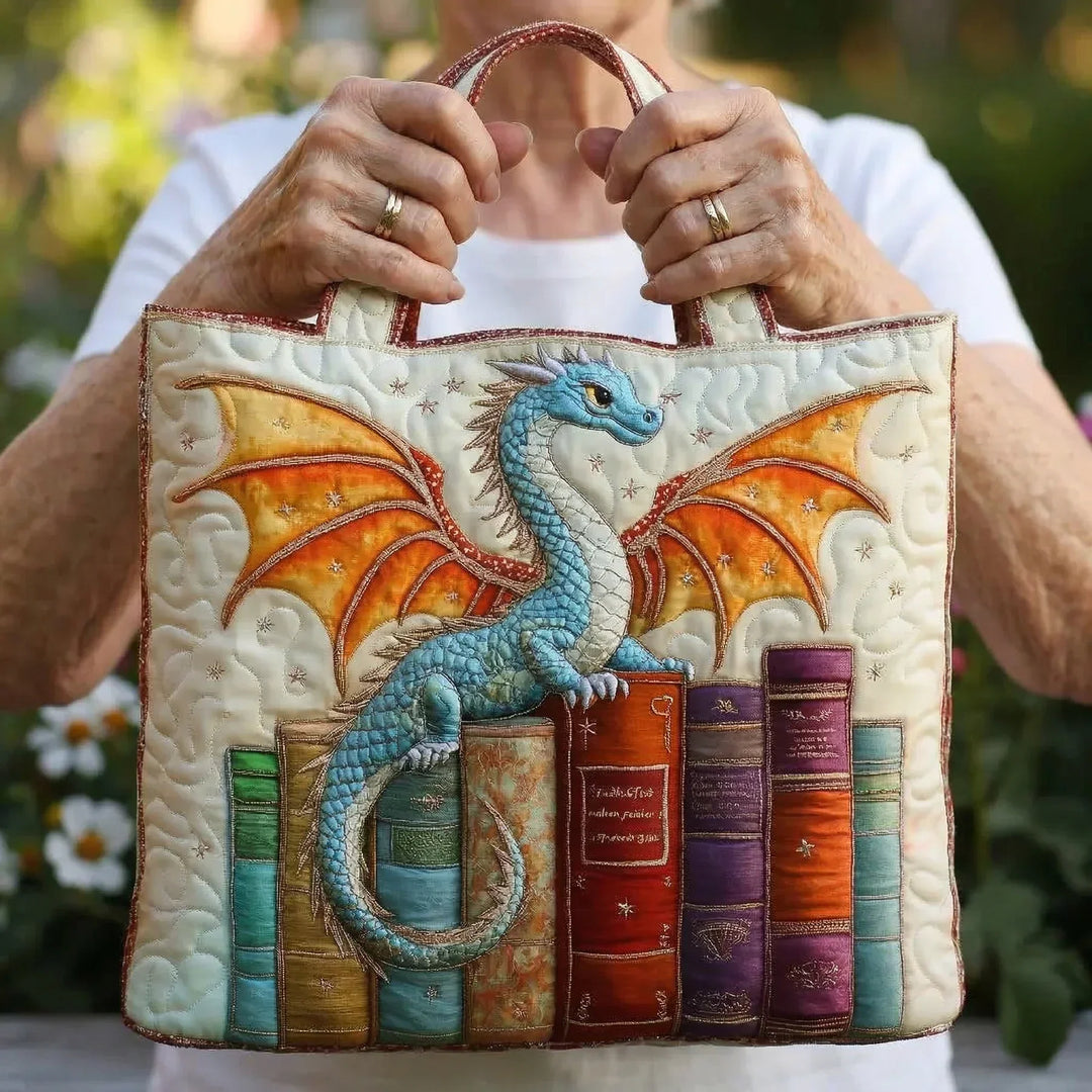 Emerald Dragon Quilted Bag - Guardian of Books