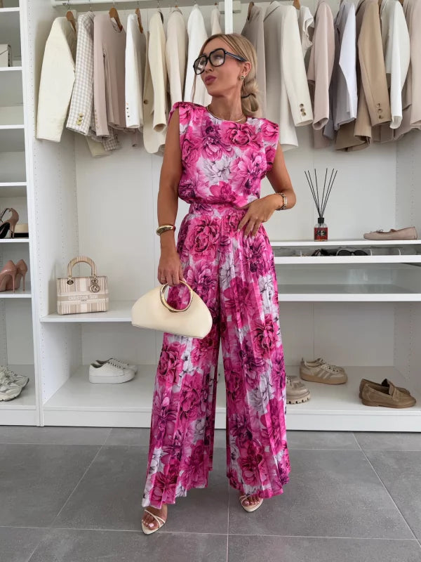 Evelyn | Elegant 2-Piece Set | Flowing Top and Pleated Trousers