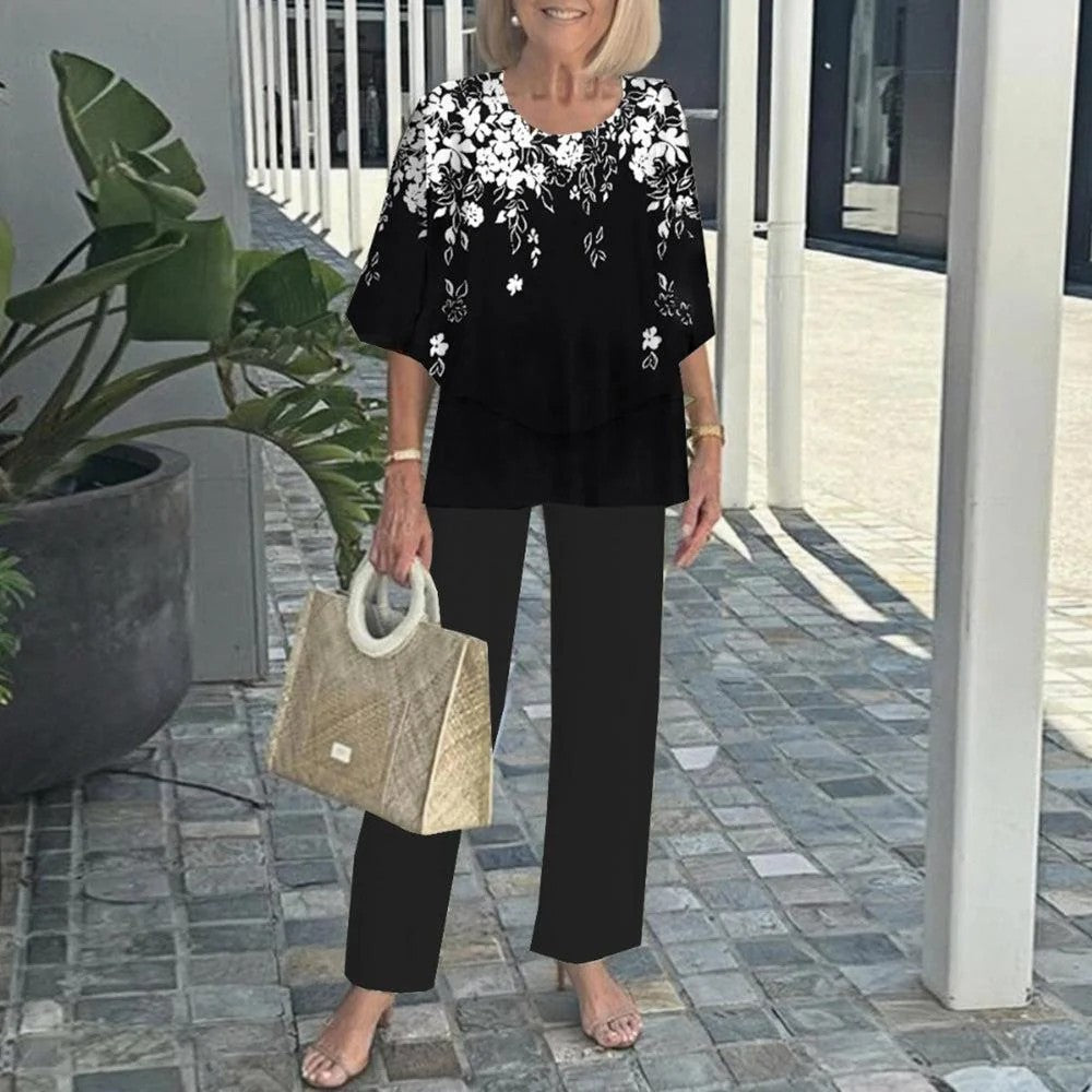 Wenda | Effortless Two-Piece Set | Relaxed Top and Wide-Leg Trousers
