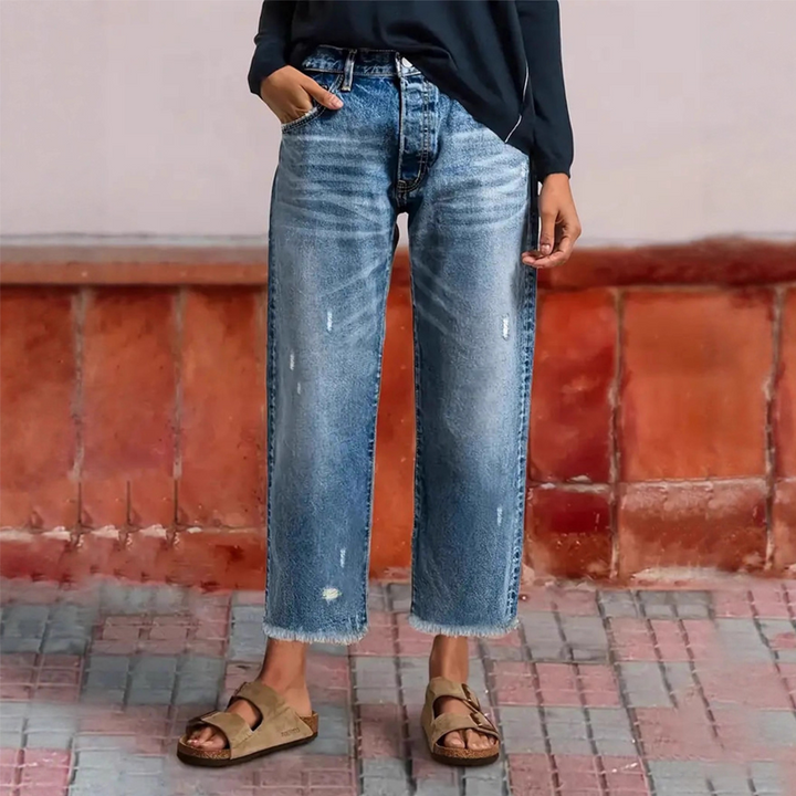 Aberjean | Retro Straight Short Jeans