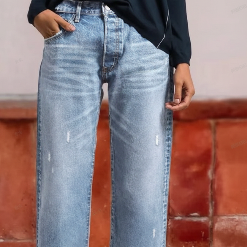 Aberjean | Retro Straight Short Jeans