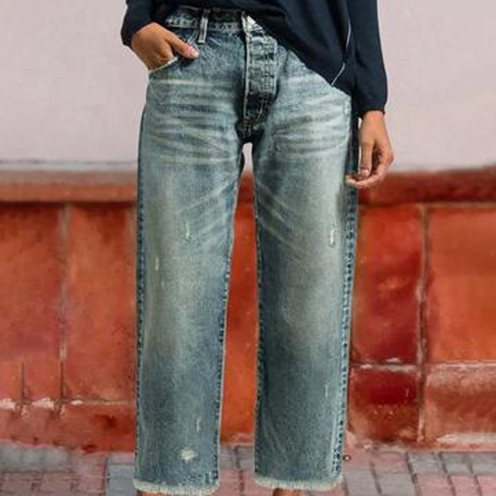 Aberjean | Retro Straight Short Jeans